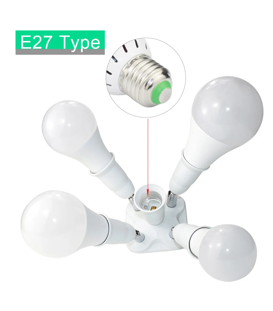1 до 1/3/4/5 светильник адаптеры-конвертеры держатель E27 для E27 гнездо Разделение ter светодиодный светильник ing лампа Разделение адаптер лампы Основание держателей фото