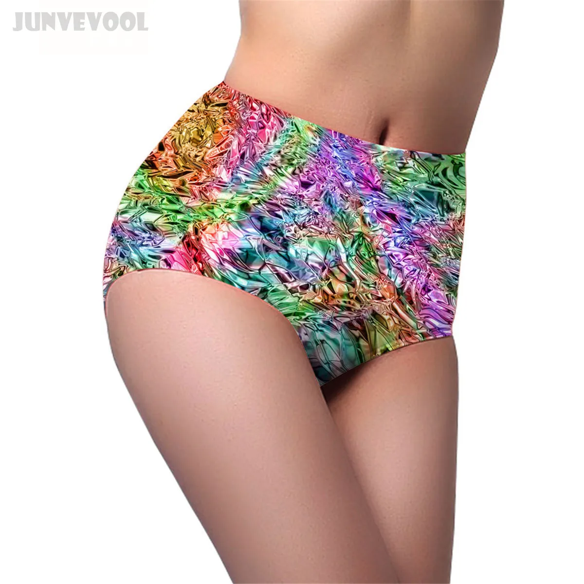 Women's High Waist Briefs Panties Shapewear Colorful Floral Womens