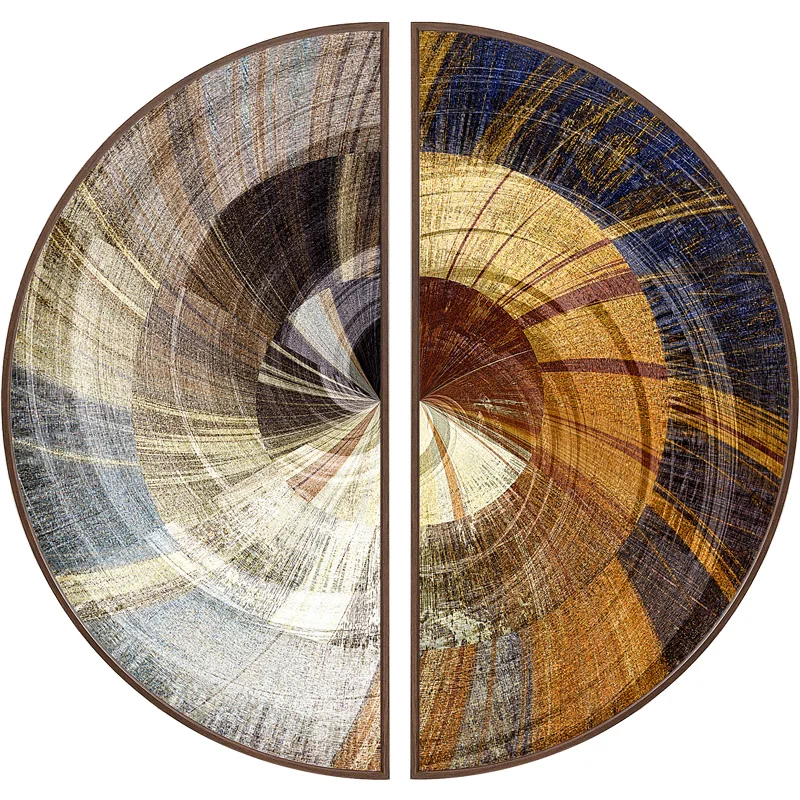 Modern abstract porch decorative painting Creative semicircular mural Sofa background wall 50cm 70cm Round painting