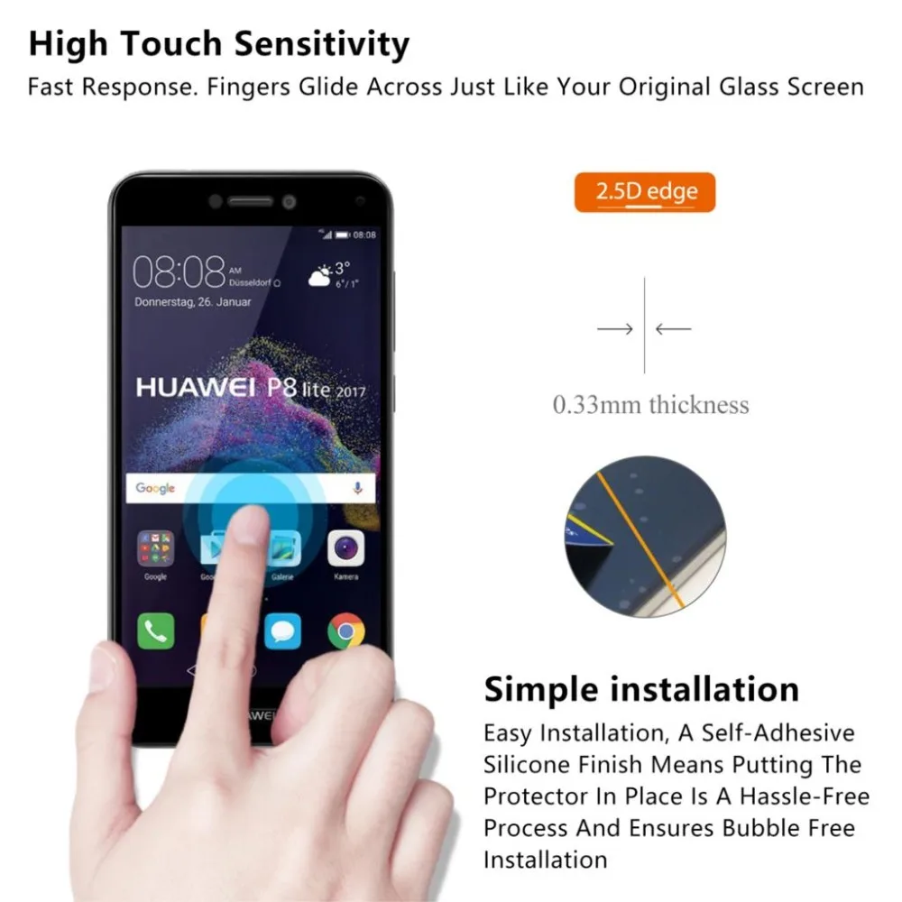 2шт стекло для huawei Honor 8 Lite светильник защитное закаленное защитное стекло на Honor 8 Honor8 Lite светильник 8lite защита экрана