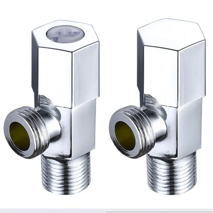 

Zinc Alloy Full Copper Core Triangle Valve Hot And Cold Water Plating Angle Valve Thickening Large Flow Universal Angle Valve