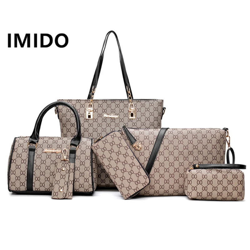 

IMIDO 2019 Summer Explosion Models Casual Fashion Simple Slung Six-piece Large Bag Multi-purpose Shoulder Portable Handbag