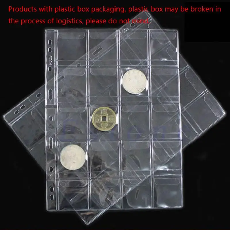 20/30/42 Plastic Pockets Classic Coin Holders Sheets for Storage Collection Album Pockets Coin Storage Interleaf Album Pages