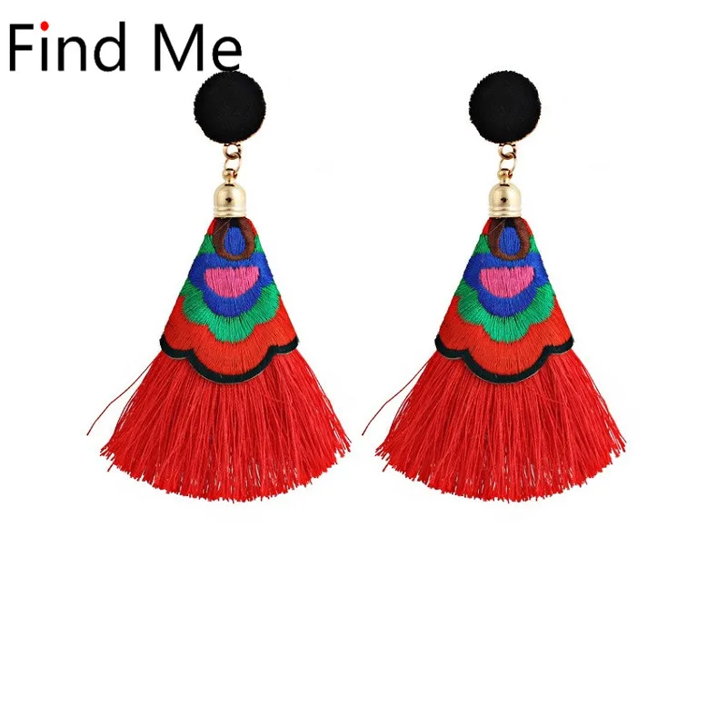 Женские Висячие серьги в стиле бохо Find Me винтажные длинные висячие с кисточками