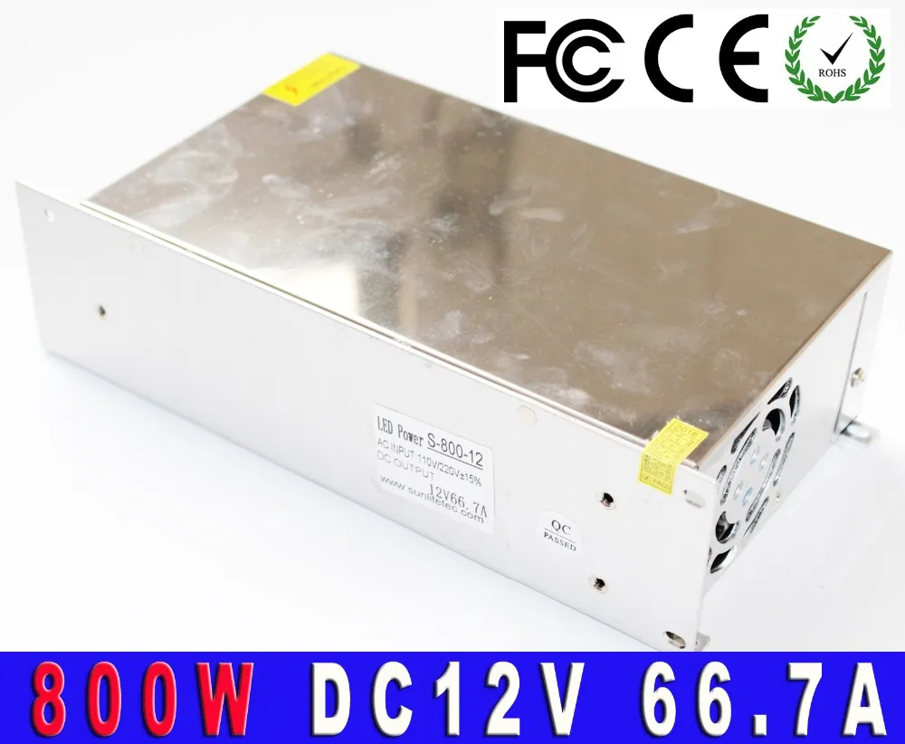 Factory Supplier 12V 66.7A 800W Switching power supply Driver For LED Light Strip Display Power Supplies AC To DC SMPS