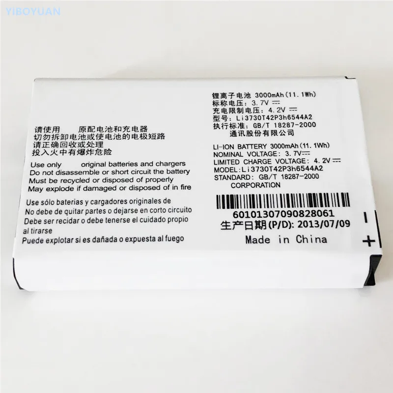 

3.7V 3000mAh Li3730T42P3h6544A2 For ZTE MF286 Battery