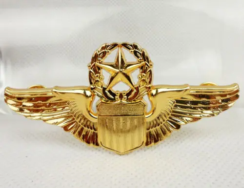 ВВС США Пилоты Металлический Золотой крылья Знак PIN INSIGNIA