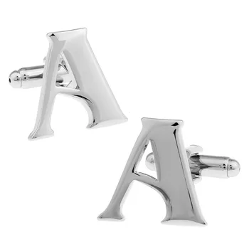 

Men Personalized Initial Alloy Silver Wedding Cufflinks Letter A To Z 170464