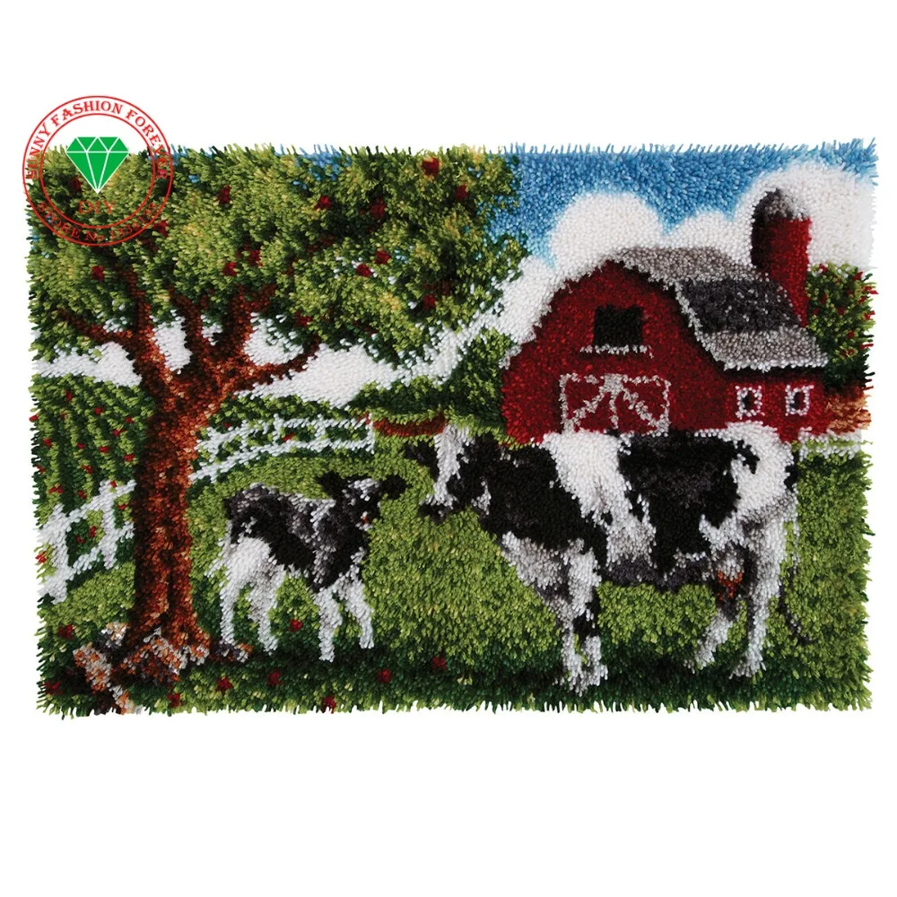 Unfinished Hakeln Teppich Garn Kissen Stickerei Teppich Cartoon