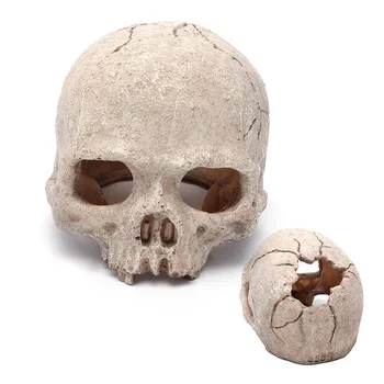 

Aquarium Fish Tank Resin Spooky Skull Ornament Cave Vivarium Decoration 5.5 inch good quality