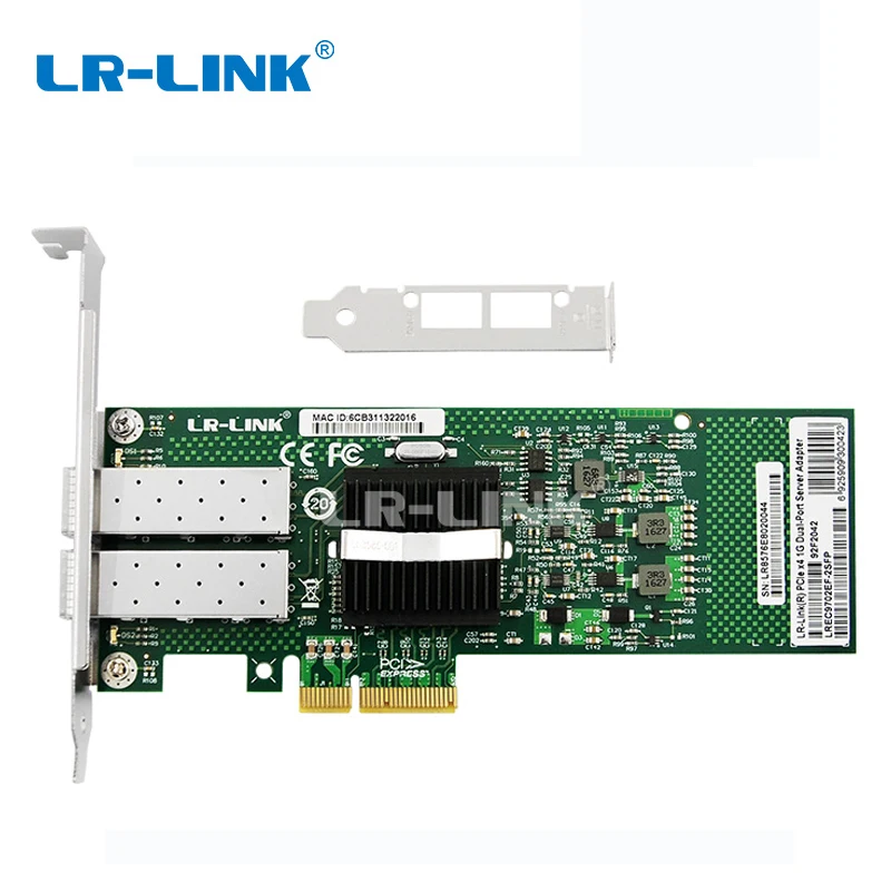 LR-LINK 9702EF-2SFP двухпортовый Ethernet-коммутатор для подключения оптоволоконного кабеля оптическая сетевая карта PCI-Express Lan Карта Intel 82576 E1G42EF Совместимость