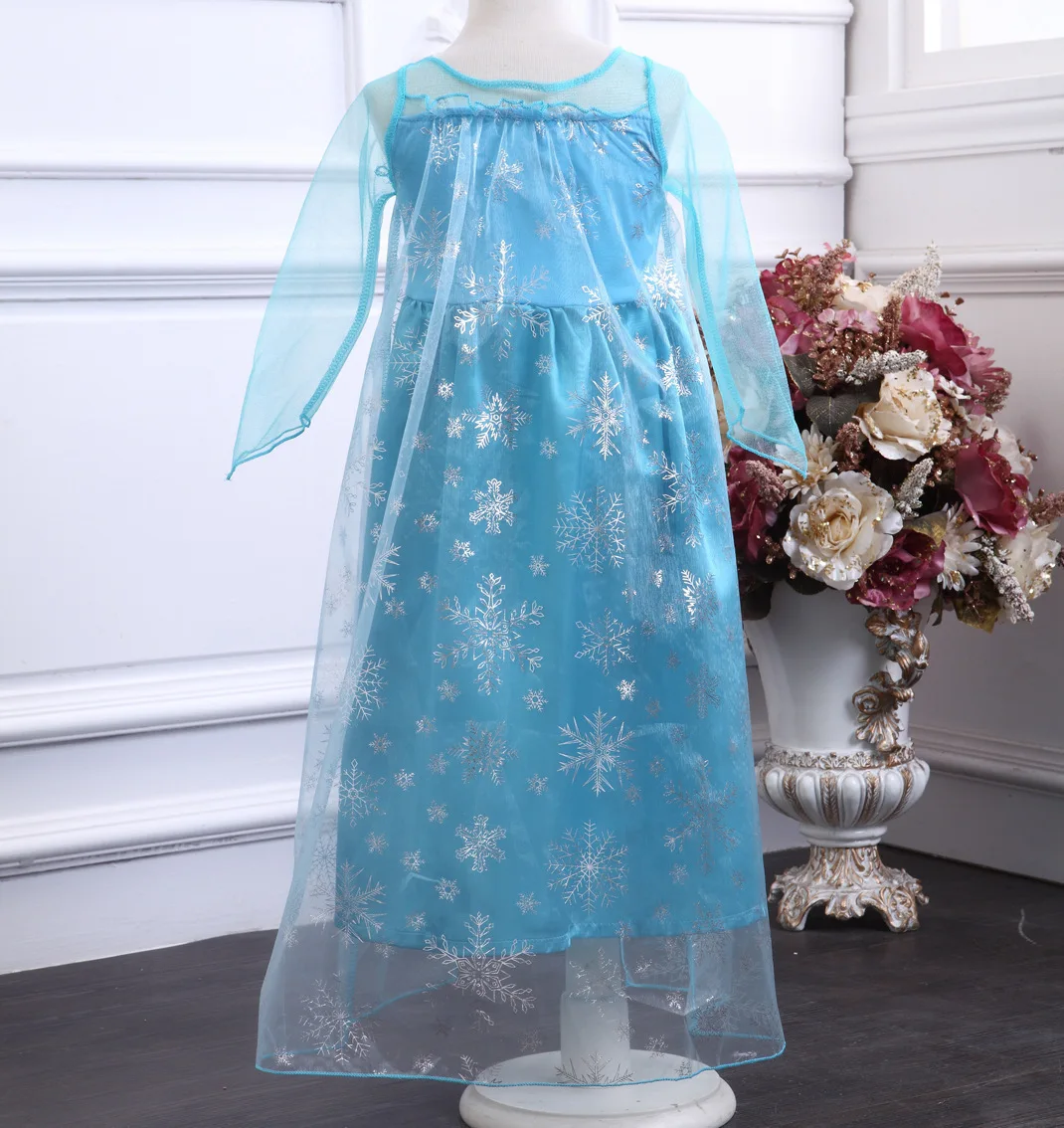 Elsa Dresses For Gilrs Princess Anna Elza Snow Queen Costume Halloween Party Vestidos Fantasia Kids Girl Dress