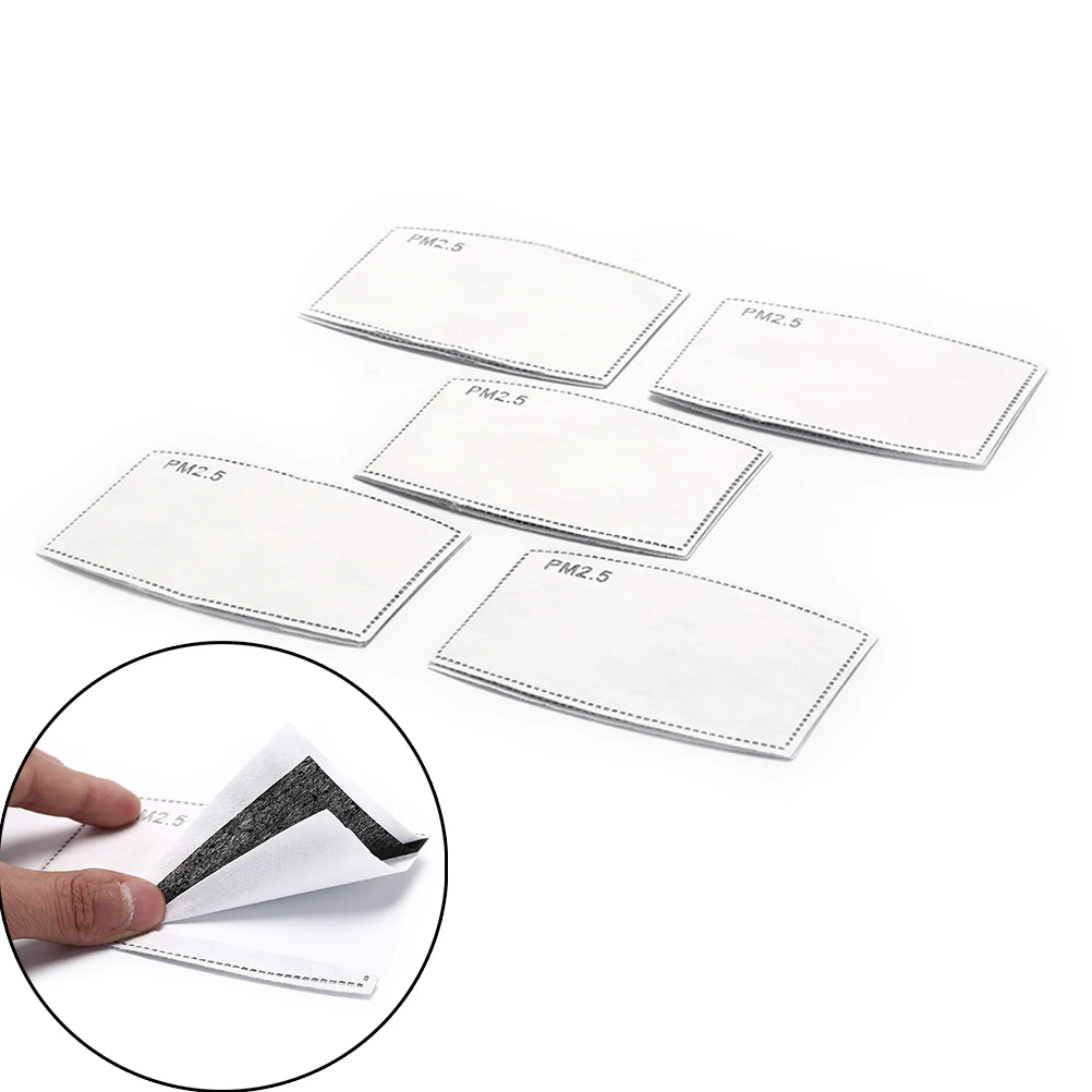 

New 10pcs PM2.5 Activated Carbon Filter replaceable Anti Haze Dust Masks Filter Paper Insert Protective Filter Cloth for Mask