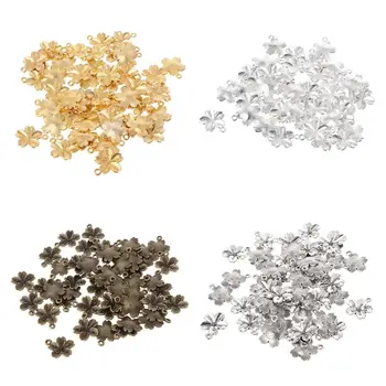 

ANGELADY 50Pcs DIY Handmade Pendant Earrings Jewelry Mold Cherry Blossom Petals Border UV Resin Epoxy Glue Metal Borders