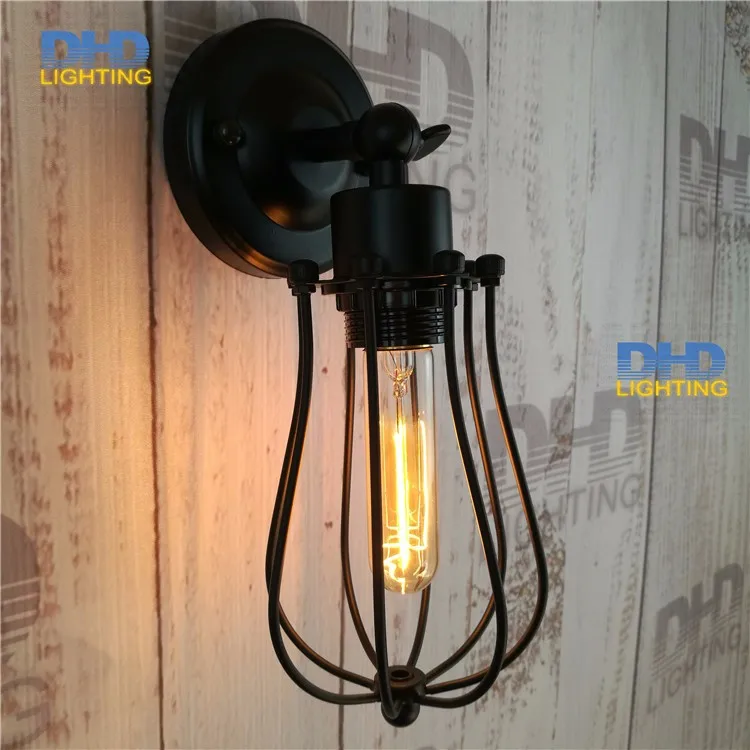 

Free shipping Nostalgic Vintage Iron Loft Aisle Wall Lamp For Balcony RH Adjustable Industrial Bulbs Retro Vintage lamp shade