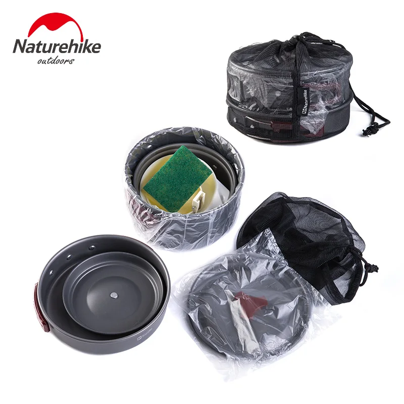 

Naturehike Outdoor Tableware Camping Hiking Cookware Set 4 in 1 Picnic For 2-3 Person