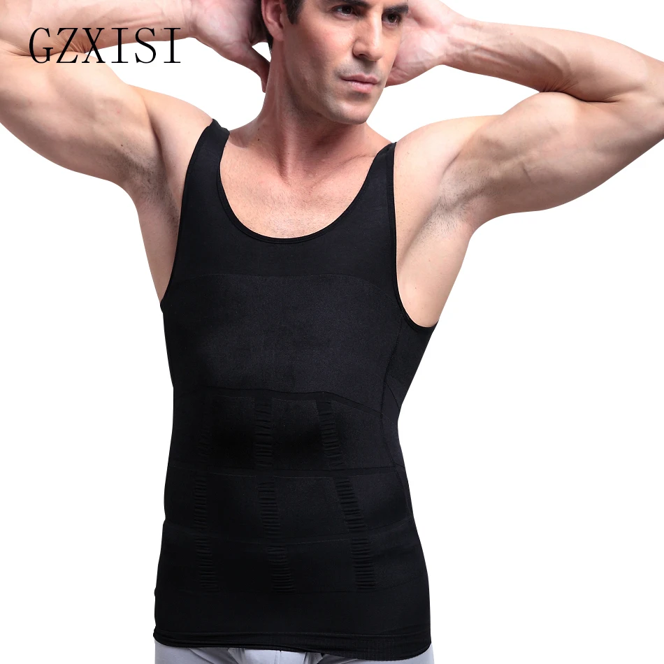 2017 Hot Sale Men Corset Body Slimming Tummy Shaper Vests Belly Waist Corsets Black White