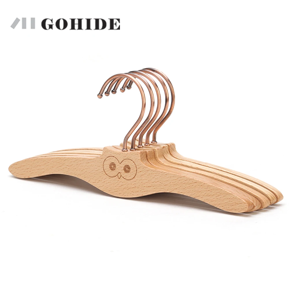 HIGH QUALITY  JUH Quality Children's Baby Clothes Hanger Baby Antiskid Clothes Hanger Cartoon Animal Design Natur