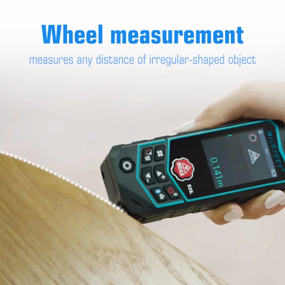 Лазерный измеритель расстояния Bluetooth функция дальномер точка до точки измерения рулетка с колесной лазерной линии рассчитать область