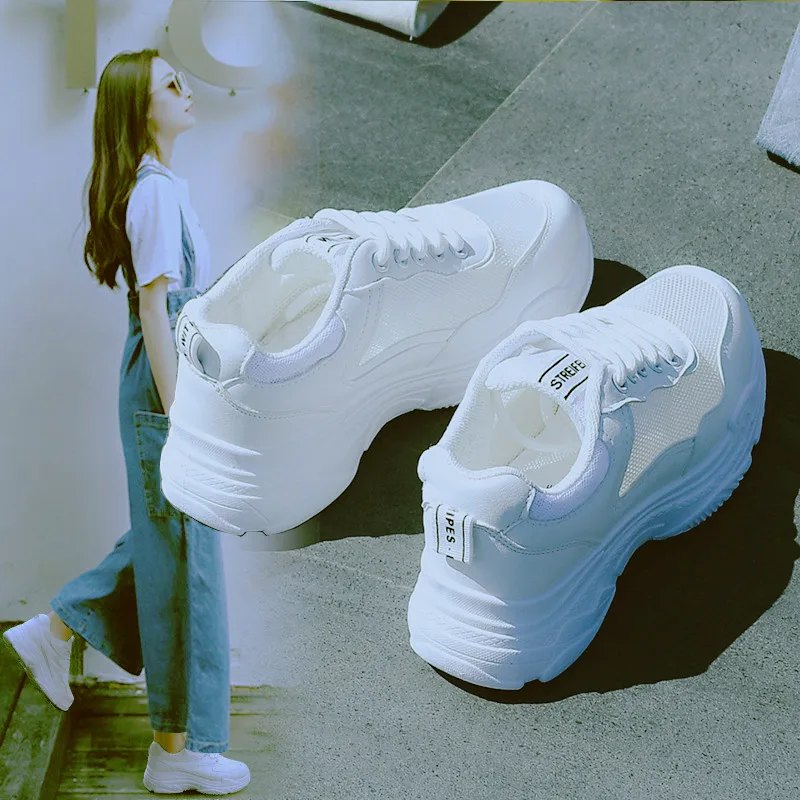 

Tleni new running shoes for women 2019 summer new small white shoes wild breathable PU + mesh fashion sneakers women ZD-123
