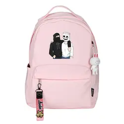 Lycoriscoris DJ Alan Walker Marshmello печати рюкзак цвета конфеты школьный рюкзачок холст Для женщин модные сумки на плечо Rugzak