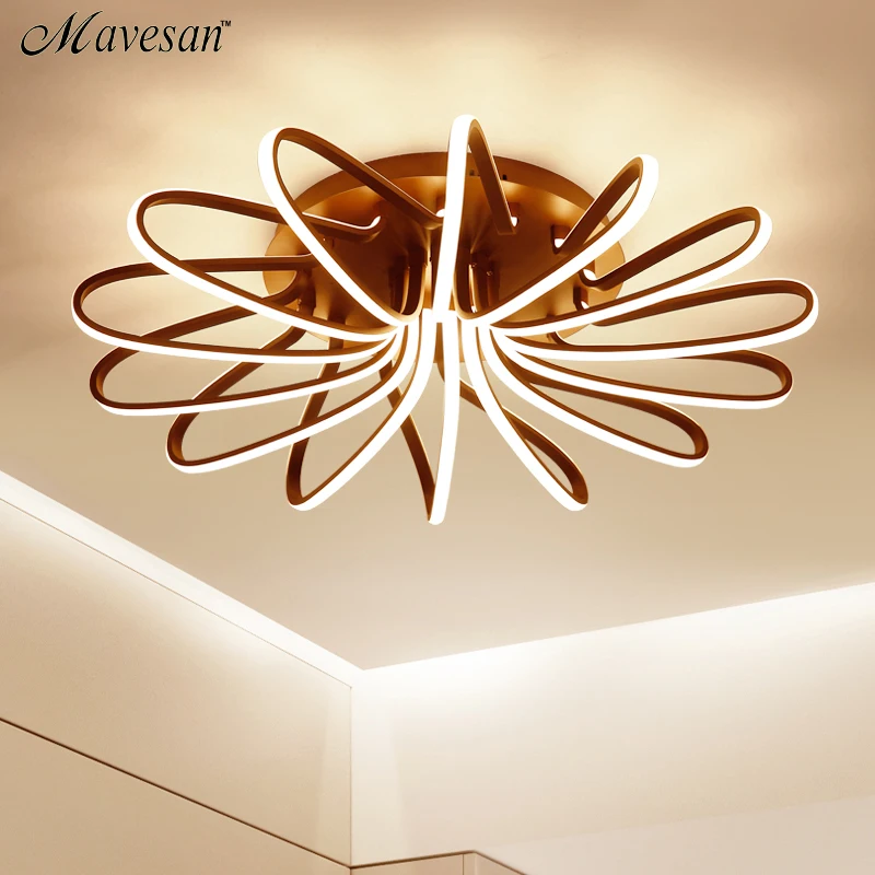 

2018 flush mount ceiling light fixture led for living room restaurant Remote control indoor light lampen modern dimming