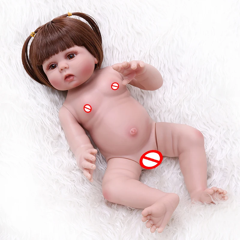 NPK 48 см новорожденная кукла bebe Кукла reborn baby girl силиконовая Мягкая Реалистичная