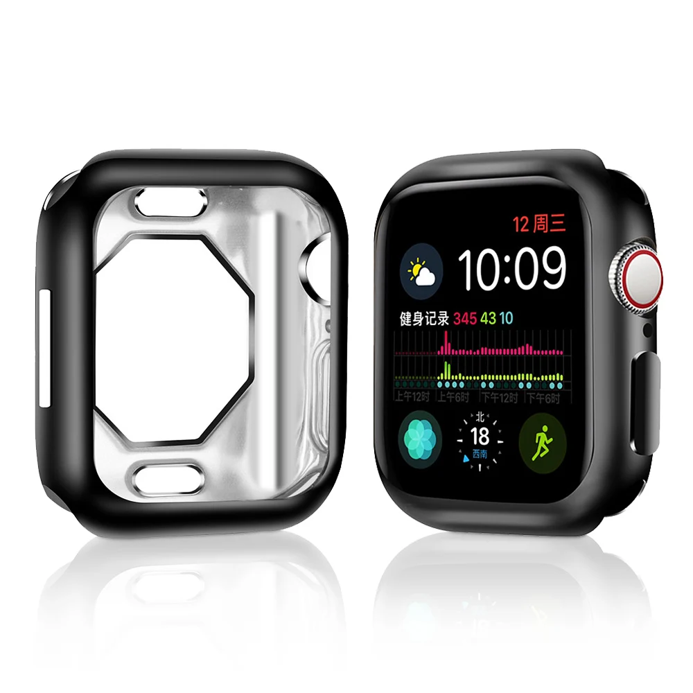

Fashion Octagon High Quality Plating TPU Soft Protect Watch Case for Apple Watch Series 4 Case 40/44mm Cover Watch Accessories