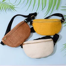 Летняя Пляжная соломенная сумка в богемном стиле, плетеная поясная сумка, Женская поясная сумка с ремнем, чистый мешочек на молнии, нагрудная сумка, сумочка