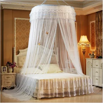 

Romantic Hung Dome Mosquito Net For Summer, Home Textile Insect Bed Canopy Netting, Lace Round Mosquito Nets Curtain for Bedding