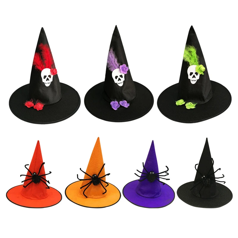 

Magic Hat Props Halloween Steeple Cool Adult Women Halloween Black Witch Hat Costume Halloween Party Accessory