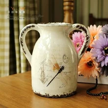 Европейский стиль сада стрекоза бабочки делает старый корабль керамические вазы, Цветок ручкой анти-трещины вазы