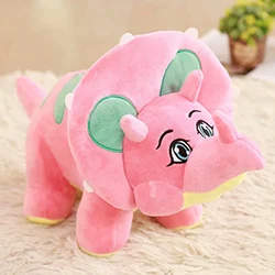 Трицератопс кукла зеленый/розовый плюшевый динозавр, игрушка мягкие динозавров Детская Коллекция игрушек с моющейся Животные куклы дети подарок 55/70 до 95 см - Цвет: Pink