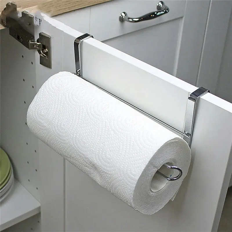 Кухонный держатель для бумаги вешалка рулон ткани вешалка для полотенец Ванная комната Туалет Раковина висячий Органайзер на дверь крюк для хранения, держатель