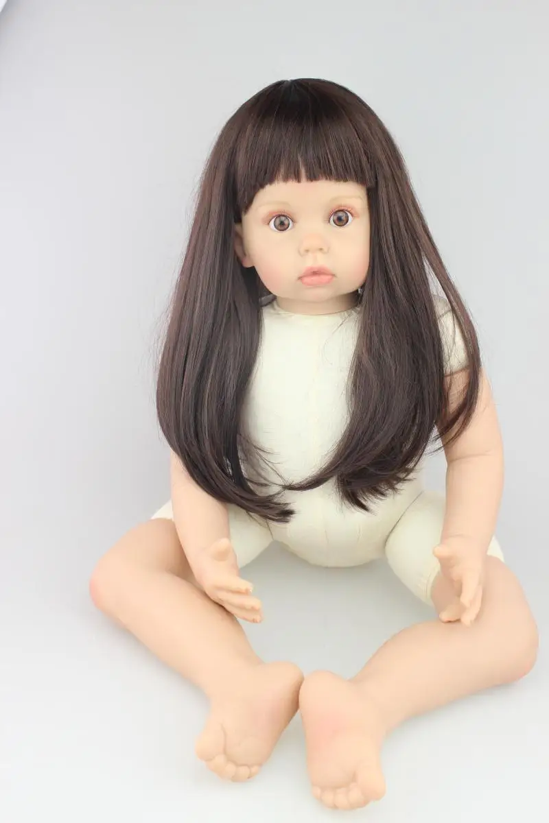 Большой размер 75 см силиконовая кукла реборн наборы длинные волосы девочка кукла игрушки Соответствующие 9 м-1 лет Детская одежда подарок для девочек