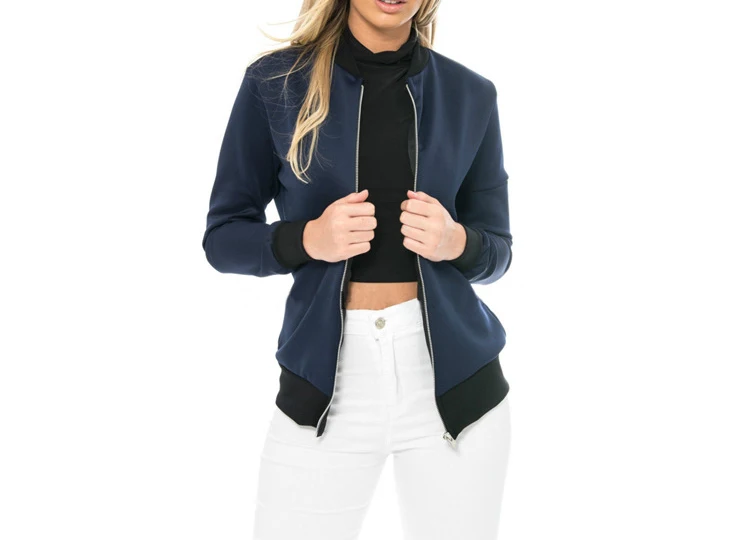 2017 fashion women's European and American style autumn simple small jacket jacket special wine red green black blue big yards (4)