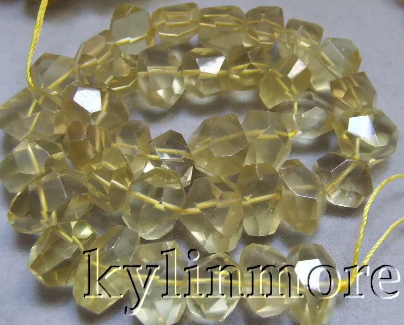 

Lemon Quartz 13x18mm 15'' Faceted Nugget Beads