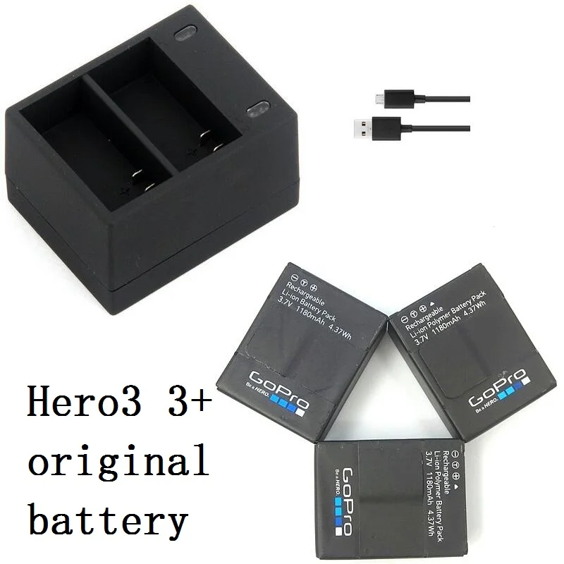 

New 100% Original Battery Clownfish USB Dual Port Charger for Gopro hero 3 3+ AHDBT 301 302 battery Charger Action Accessories
