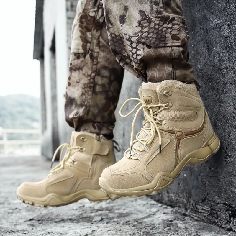 marfim Sapatos Tático Masculina Dos Militar Preto Exército De Inverno Do Botas Calçados Especiais Das Deserto Combate Genuína Couro Camurça Forças Homens xRI4q4