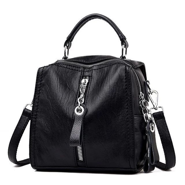 Высококачественный кожаный женский рюкзак, Роскошный многофункциональный женский рюкзак, повседневные сумки через плечо для леди, рюкзаки для путешествий - Цвет: Black