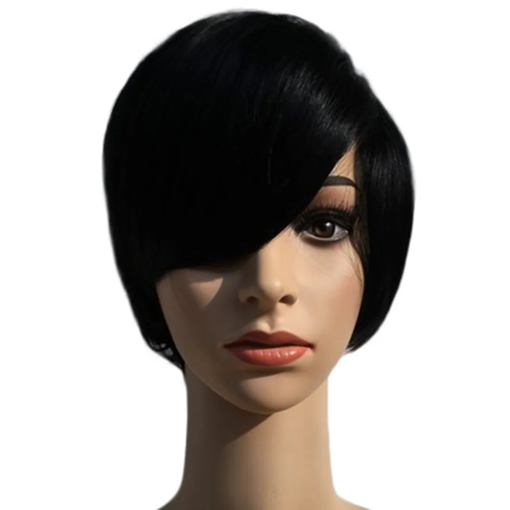 In Stock Women Lady Fashion Synthetic Short Straight Black Color Women's Wigs Natural Hair Wigs Peluca Gift Dropshipping In Stock Women Lady Fashion Synthetic Short Straight Black Color Women's Wigs Natural Hair Wigs Peluca Gift Dropshipping