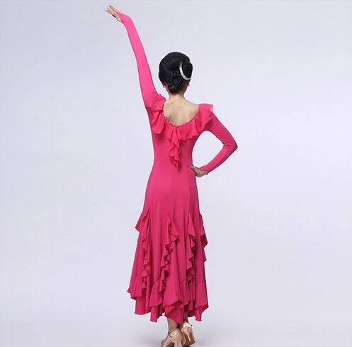 Новое поступление Костюмы для бальных танцев танцевальный конкурс Платья для женщин черный/фиолетовый/красный/розовый Vestido De formatura S-XXXL