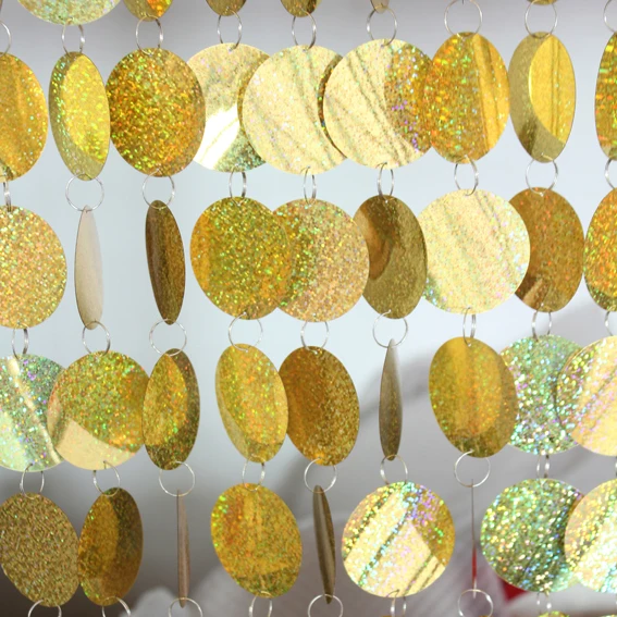 

Laser gold PVC sequins curtain Festive party supplies indoor home Wedding decoration
