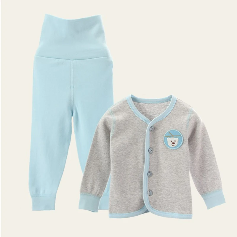 New spring autumn newborn baby girl boy clothes sets long sleeve cardigan tops high waist pants