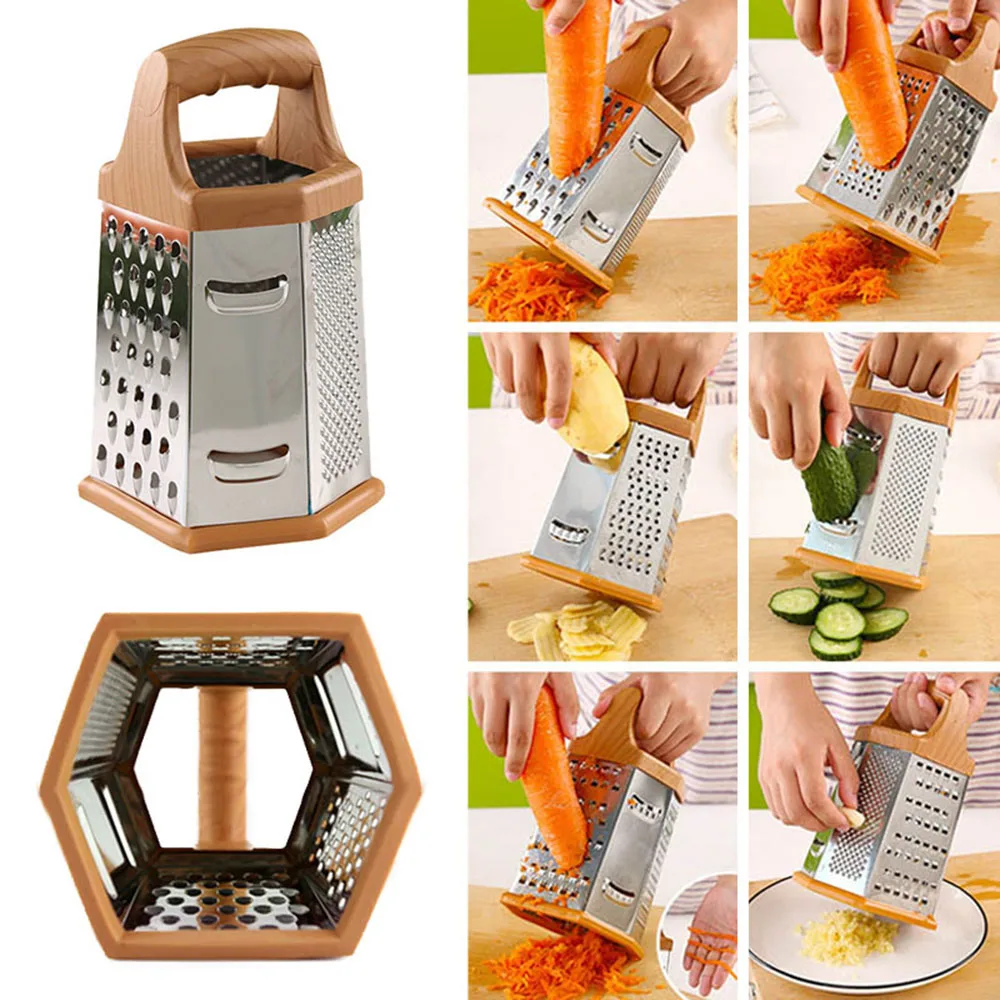 Шт. 1 шт. нержавеющая сталь Овощи Фрукты Slicer шесть сторона Терка гаджеты для кухни