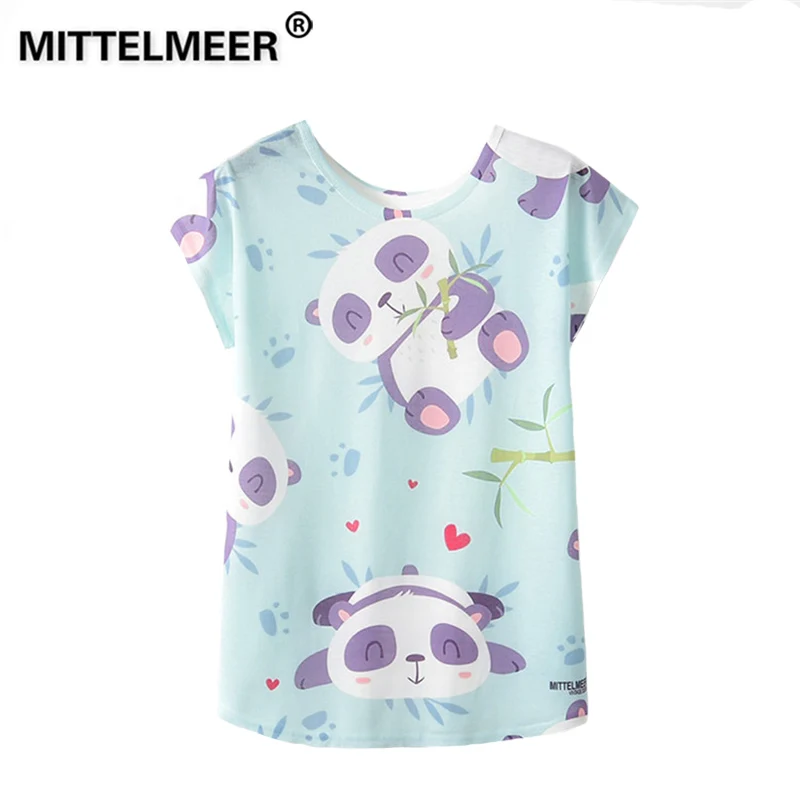 

MITTELMEER 2019 Summer Harajuku kawaii t Shirt Women Girls Student Short Sleeve Cartoon panda Cactus Flamingos T-Shirts Tee