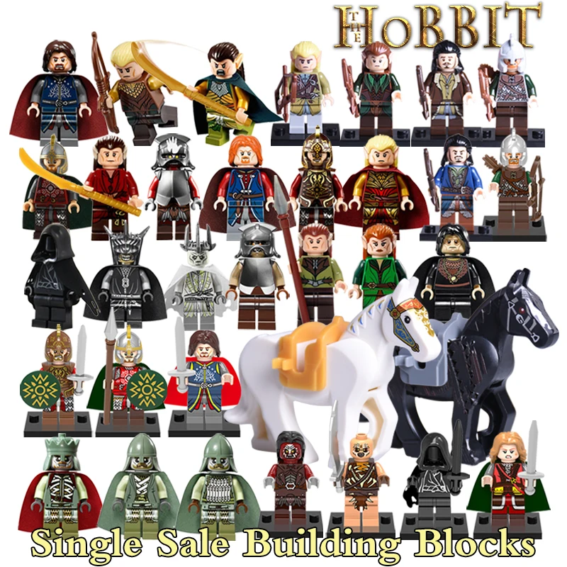 

Building Blocks Hobbit Uruk Hai King Theoden Aragorn Wraith The Lord of the Rings diy figures Models Bricks Kids DIY Toys Horse