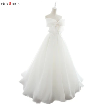 

2019 New Robe De Mariee Princesse De Luxe Front Big Wow Vestidos De Boda Floor Long Ivory A Line Wedding Dress