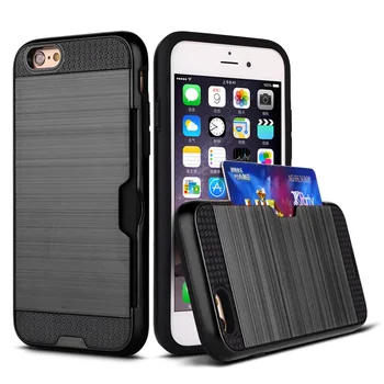 

Wallet Credit Card Shockproof Case Drop Shock Preventing Cover For iPhone 7 Plus 5 5s SE 6 6S Plus Protected Guard Case 500PCS