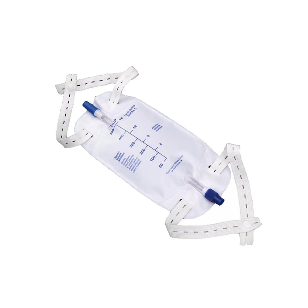 

URINARY URINE LEG BAGS ANTI-REFLUX VALVE, STRAPS, LARGE 500ML CAPACITY